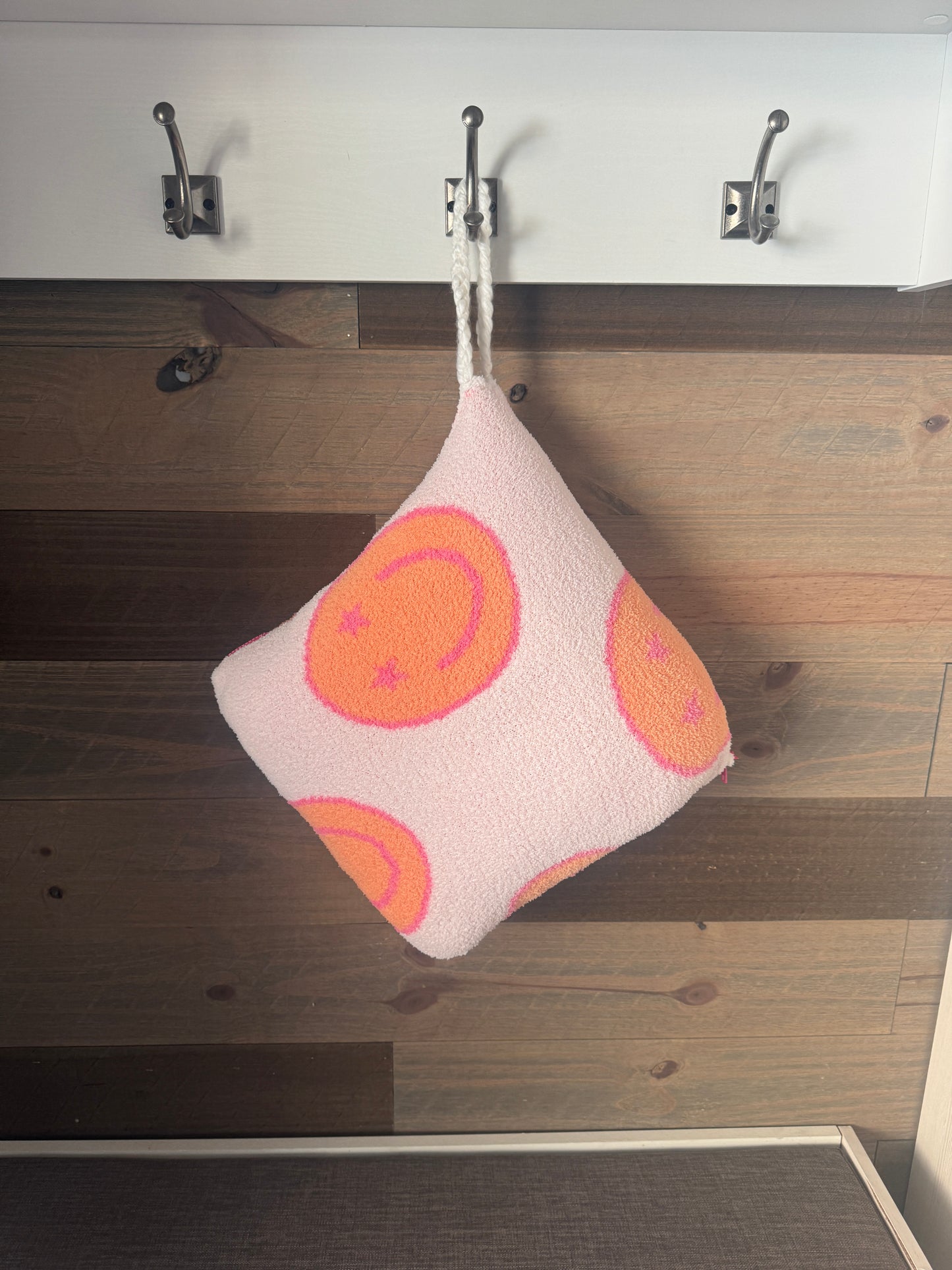 Orange Smile Blanket Pillow (60x70)- Pink Zipper