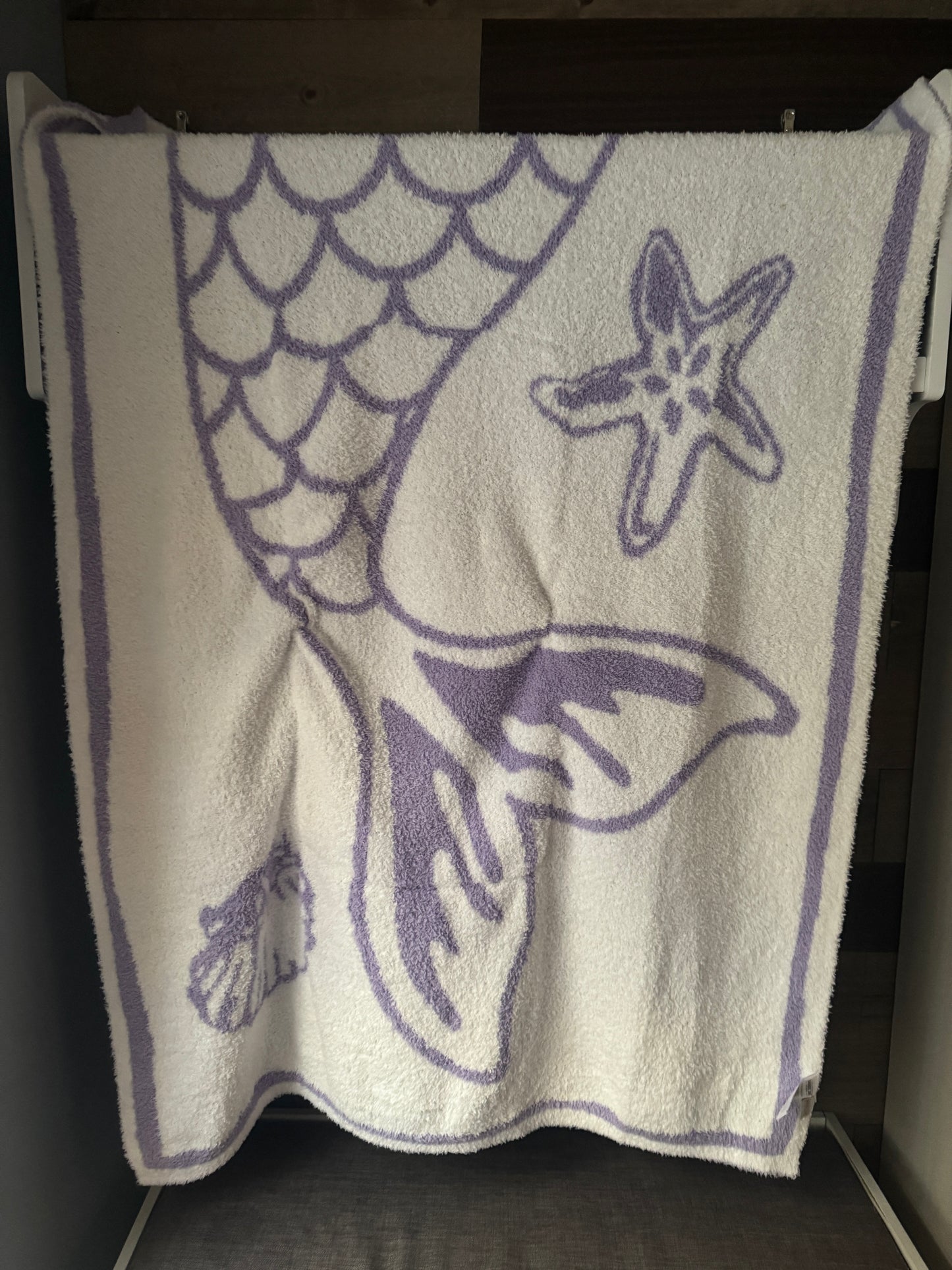 Kids Size Purple Mermaid Blanket Pillow (40x50)