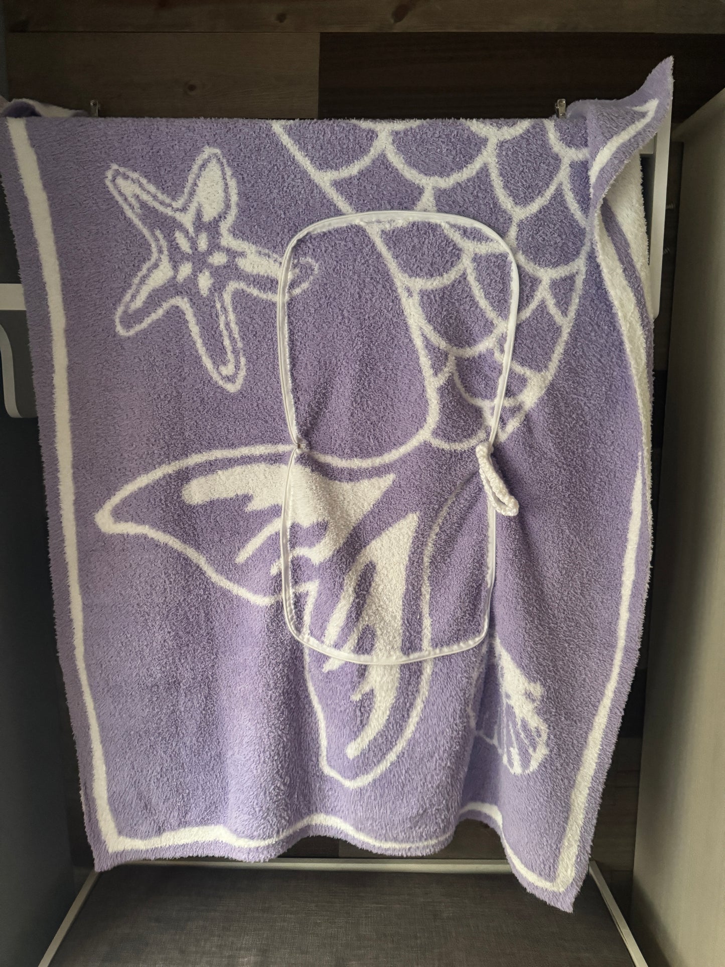 Kids Size Purple Mermaid Blanket Pillow (40x50)