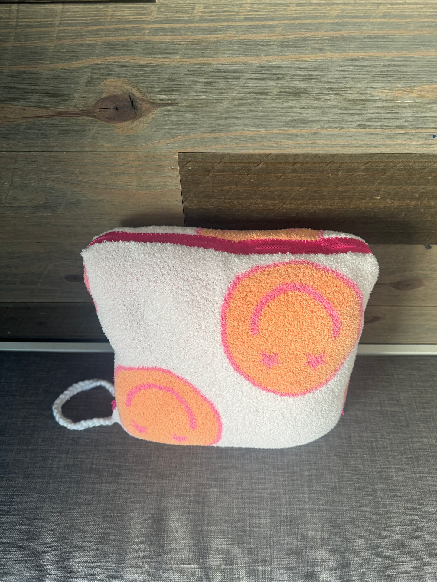 Orange Smile Blanket Pillow (60x70)- Pink Zipper