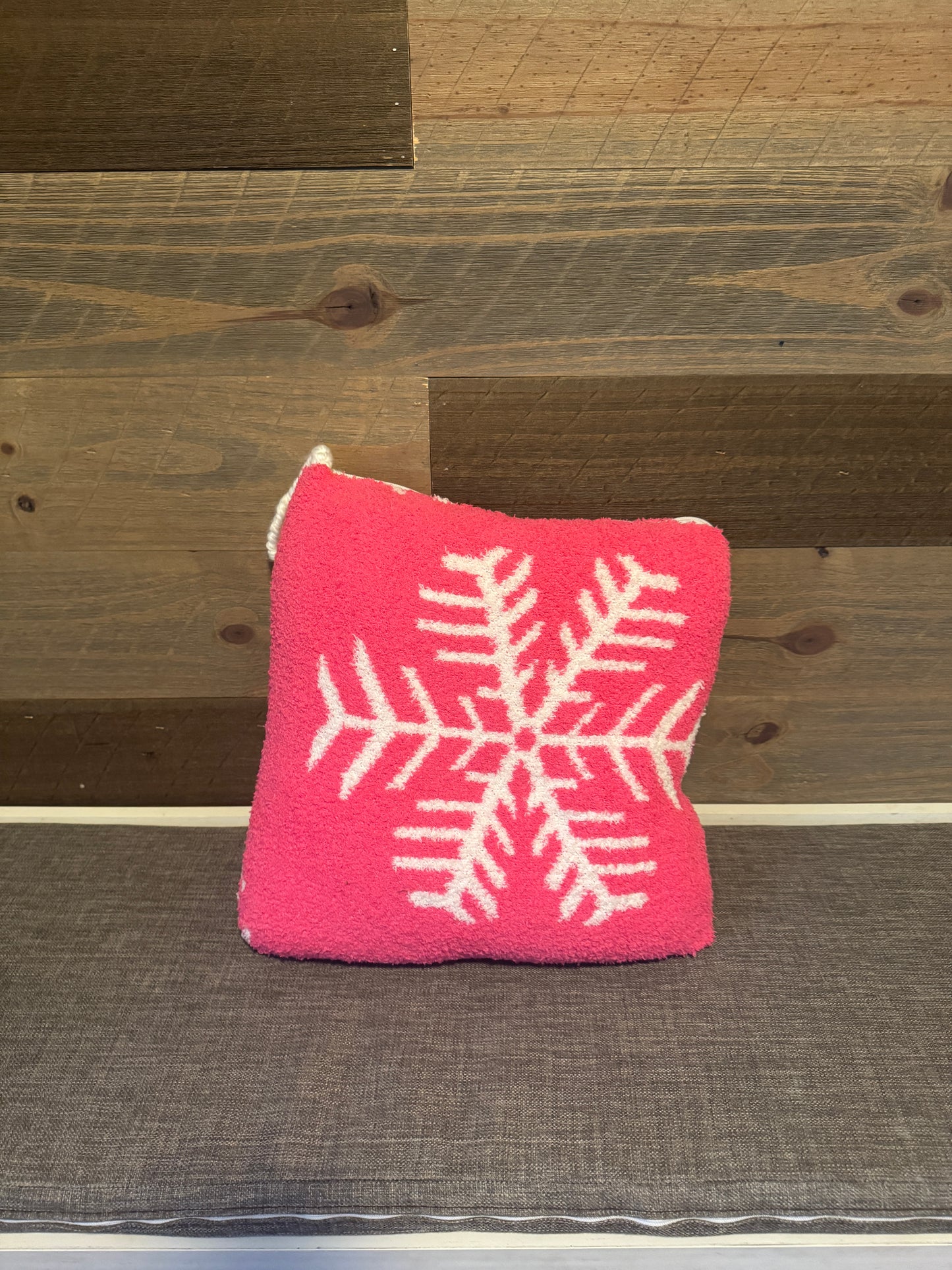 Pink Snowflake Blanket Pillow (50x70)