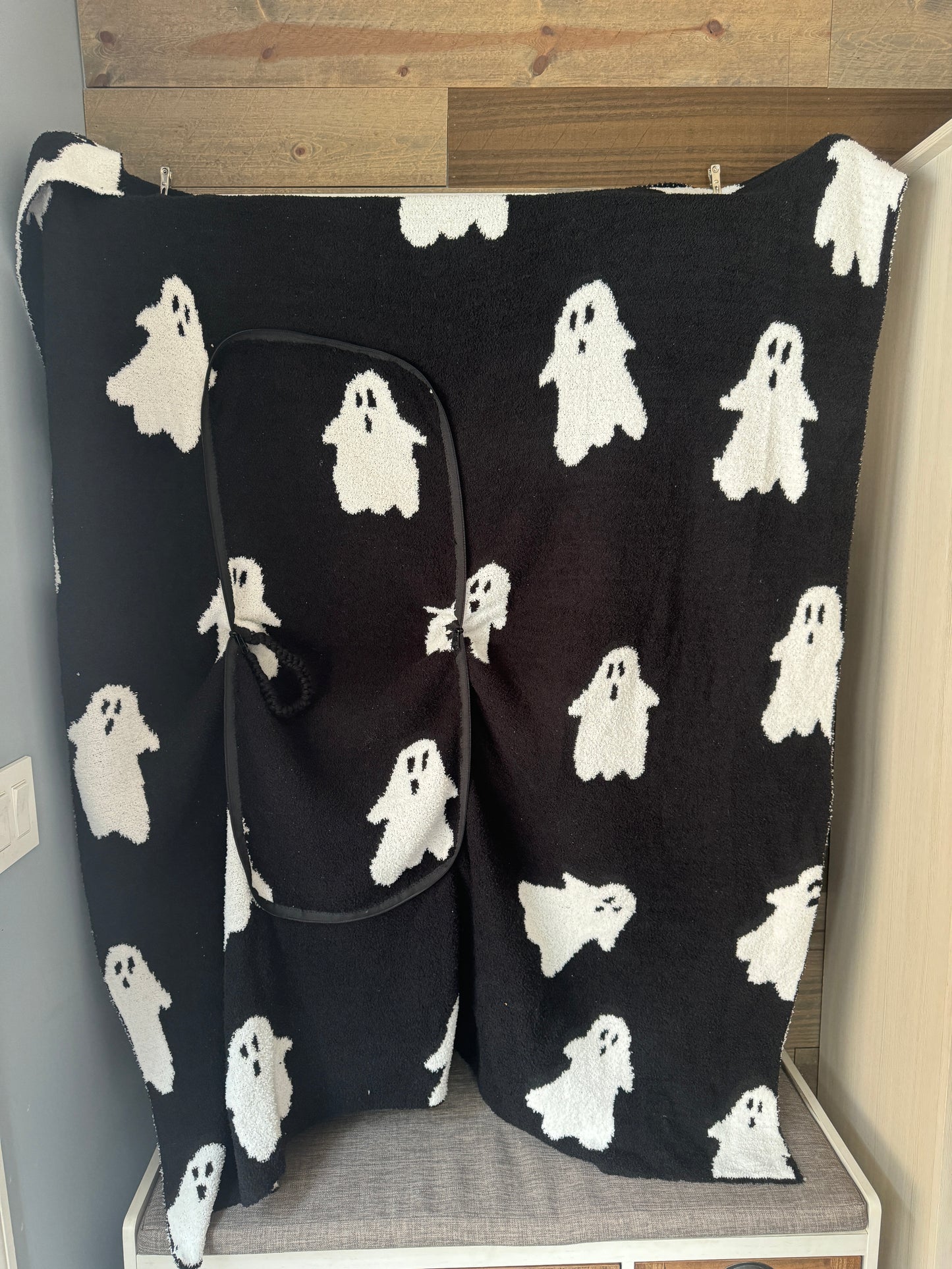 Black Ghost Blanket Pillow (50x60)