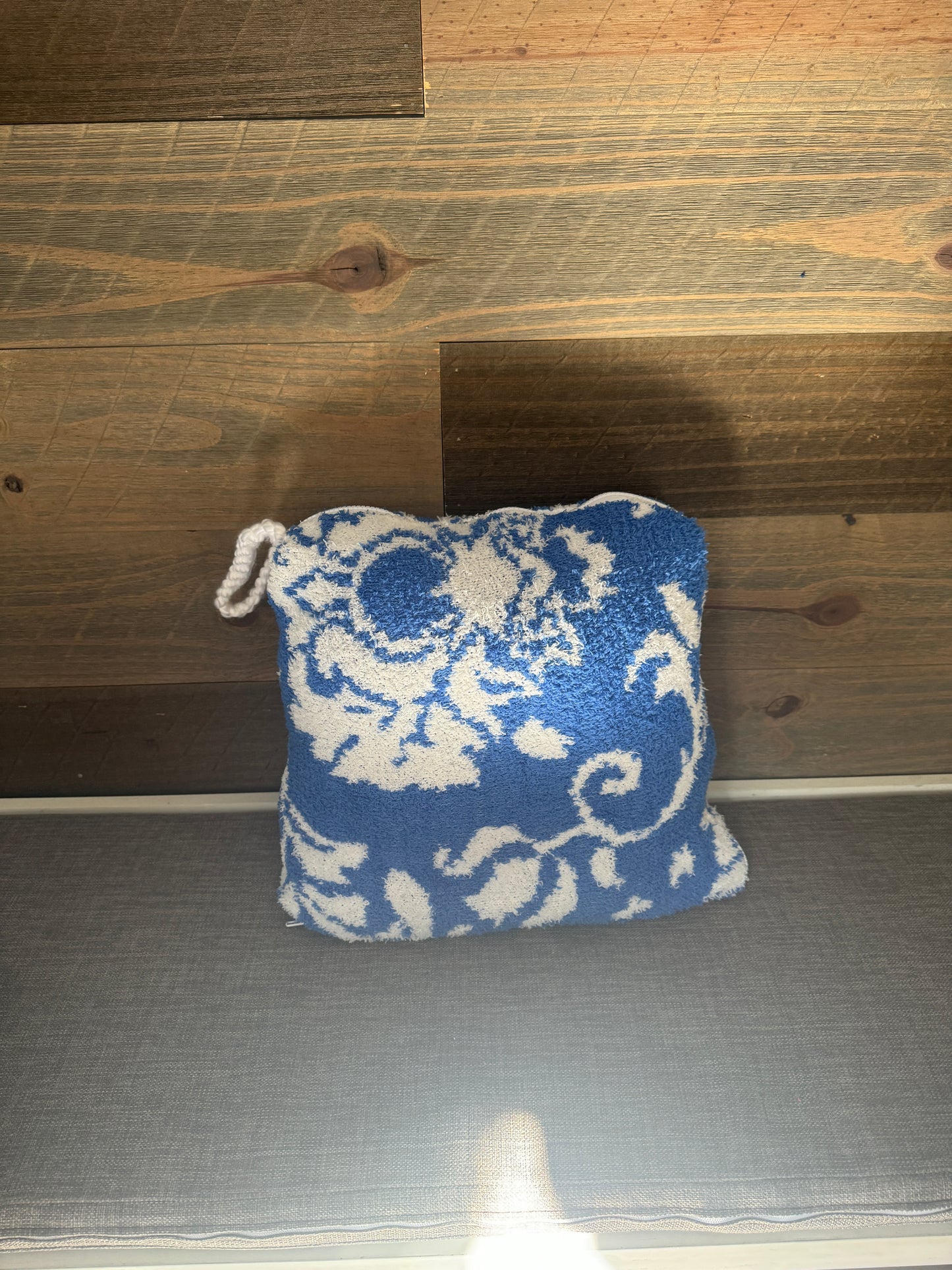 Blue Damask Blanket Pillow (50x70)