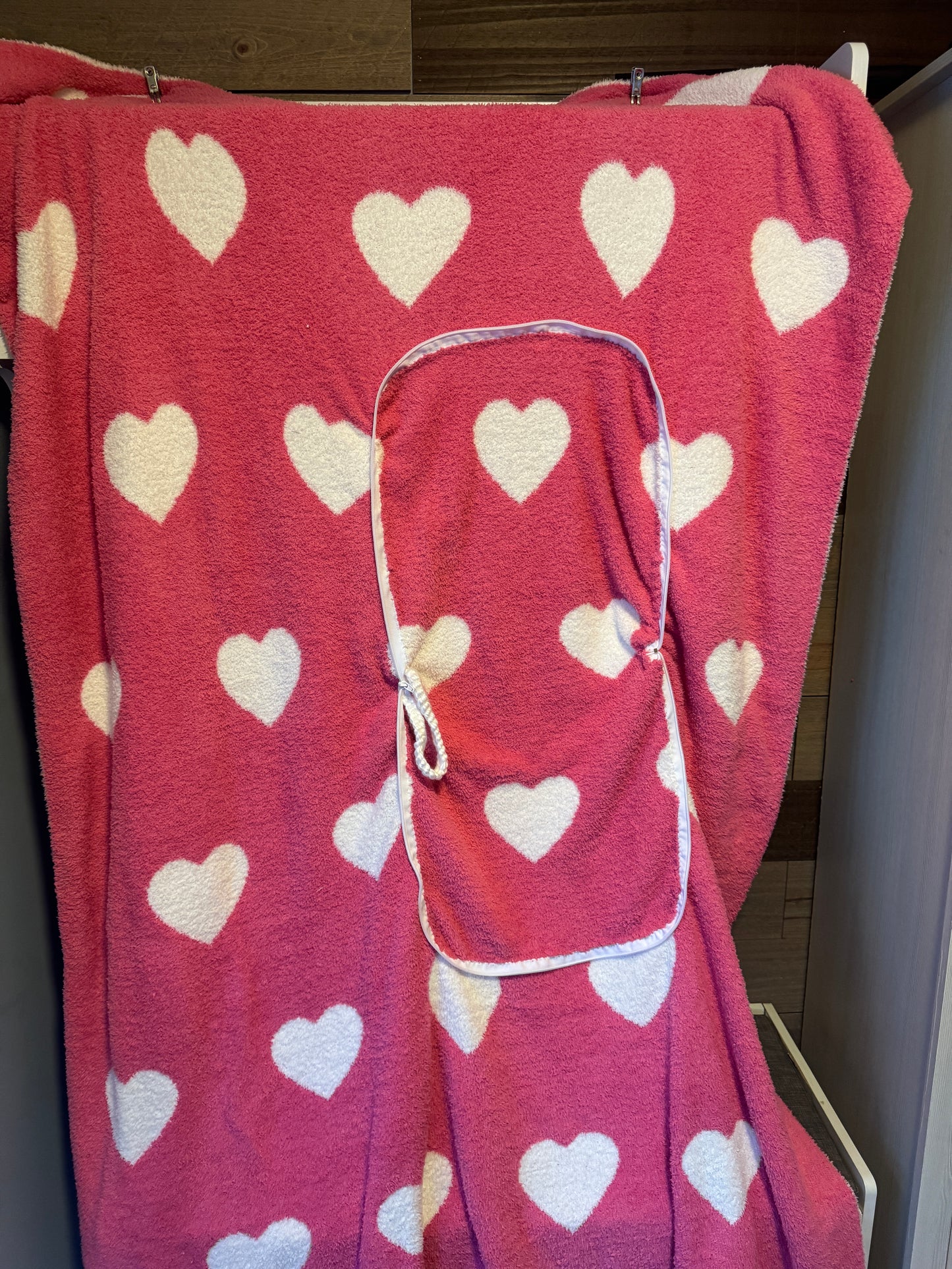 Pink Heart Blanket Pillow (50x70)