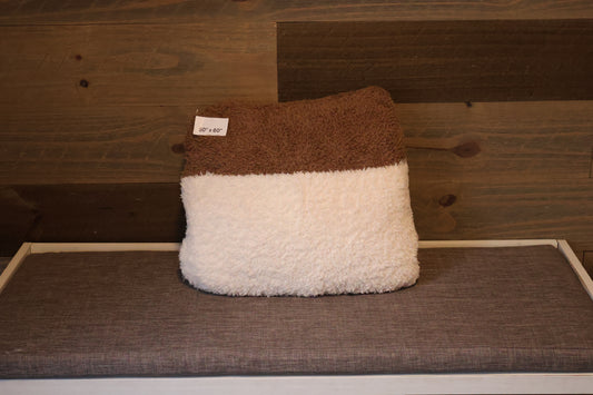 Brown and White Blanket Pillow (50x60)