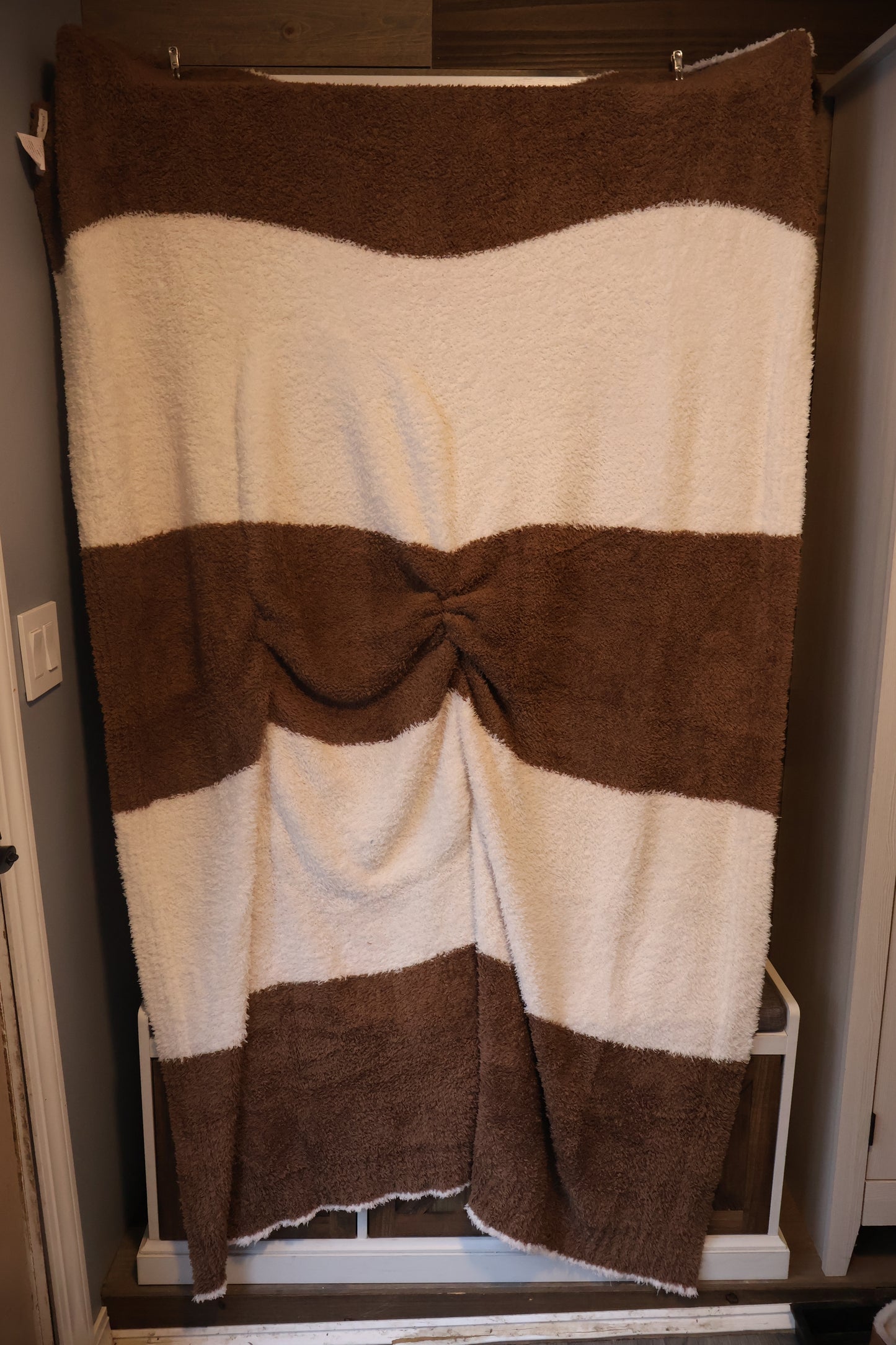 Brown and White Blanket Pillow (50x60)