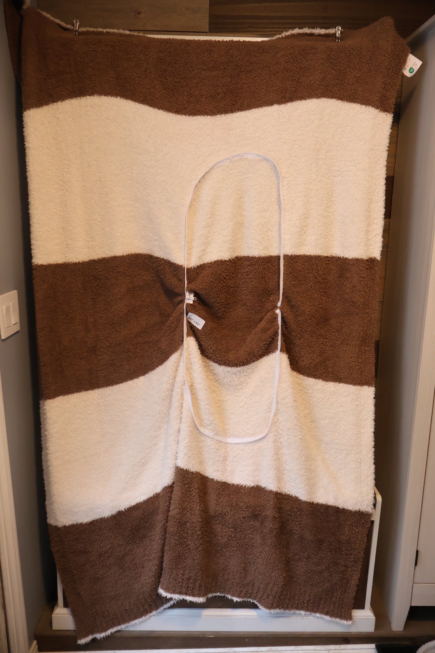 Brown and White Blanket Pillow (50x60)