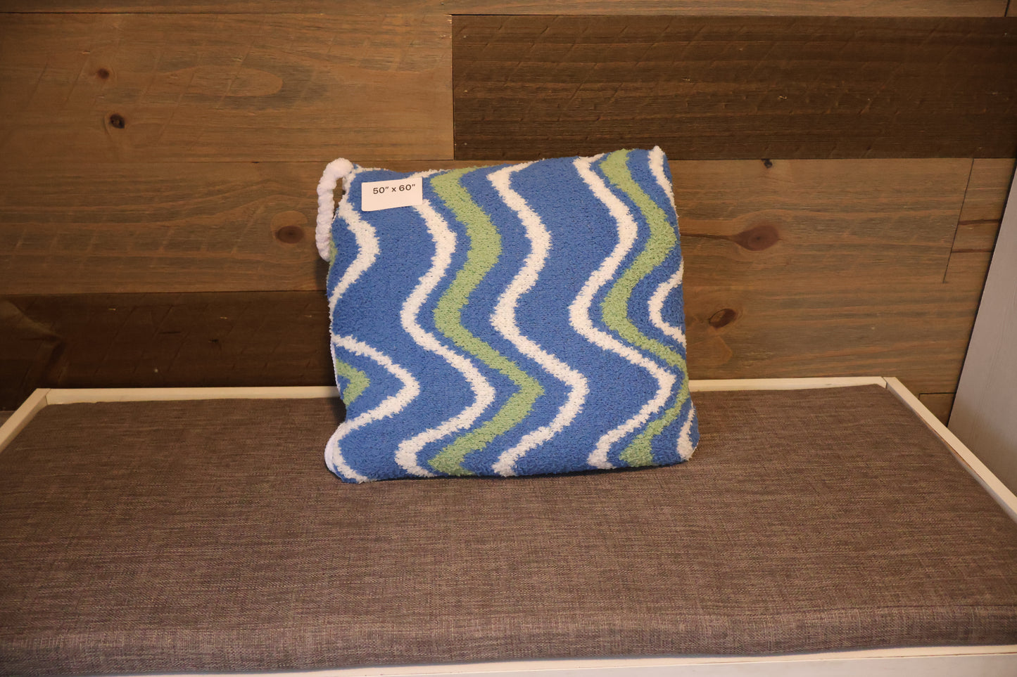 Blue and Green Wave Blanket Pillow (50x60)