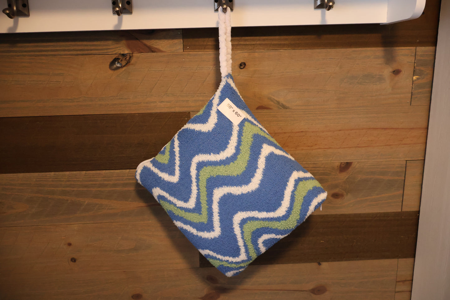 Blue and Green Wave Blanket Pillow (50x60)