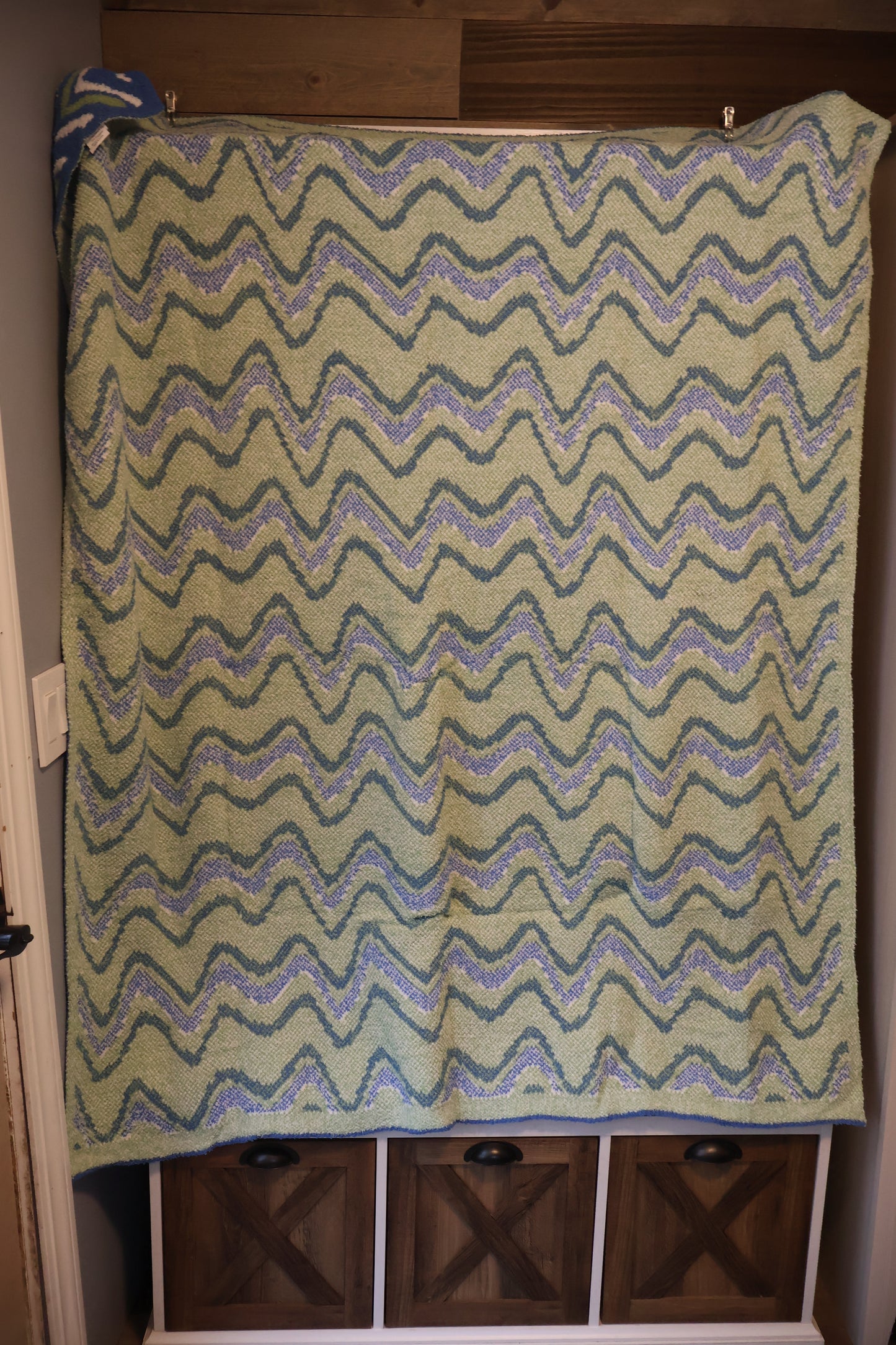 Blue and Green Wave Blanket Pillow (50x60)