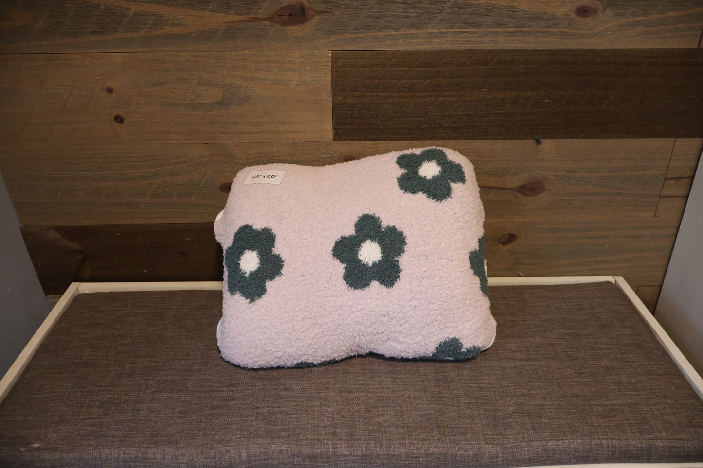 Pink and Green Daisy Blanket Pillow (50x60)