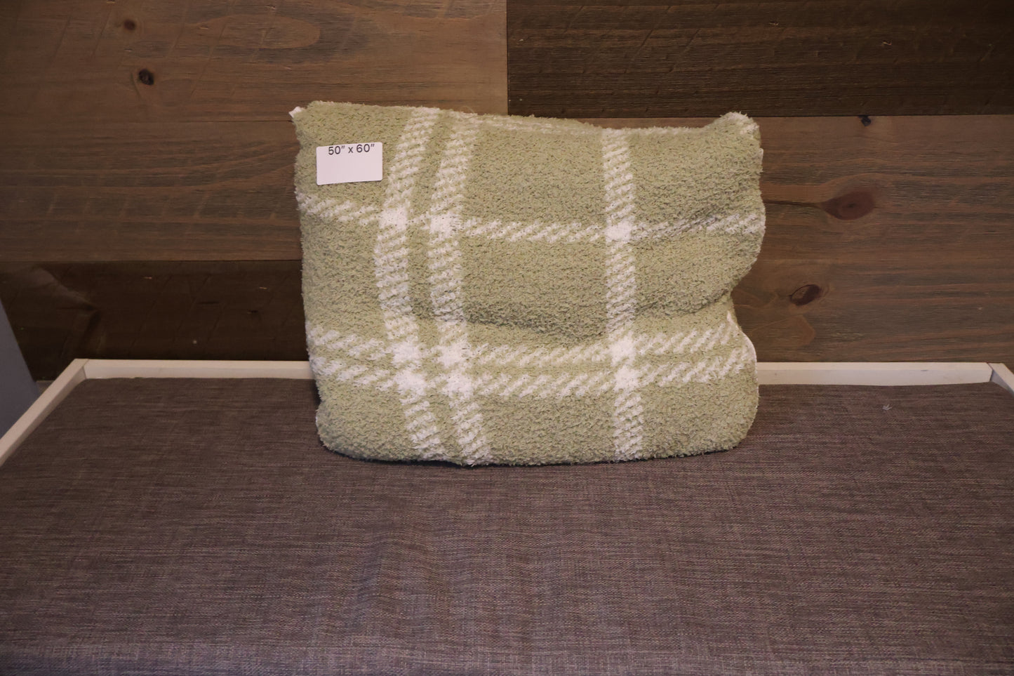 Green Plaid Blanket Pillow (50x60)