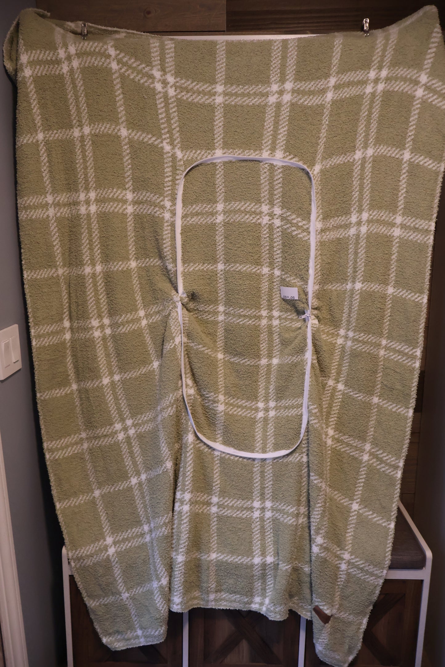 Green Plaid Blanket Pillow (50x60)