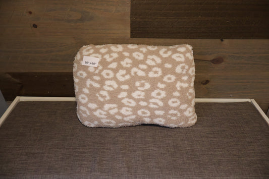 Brown Cheetah Blanket Pillow (50x60)