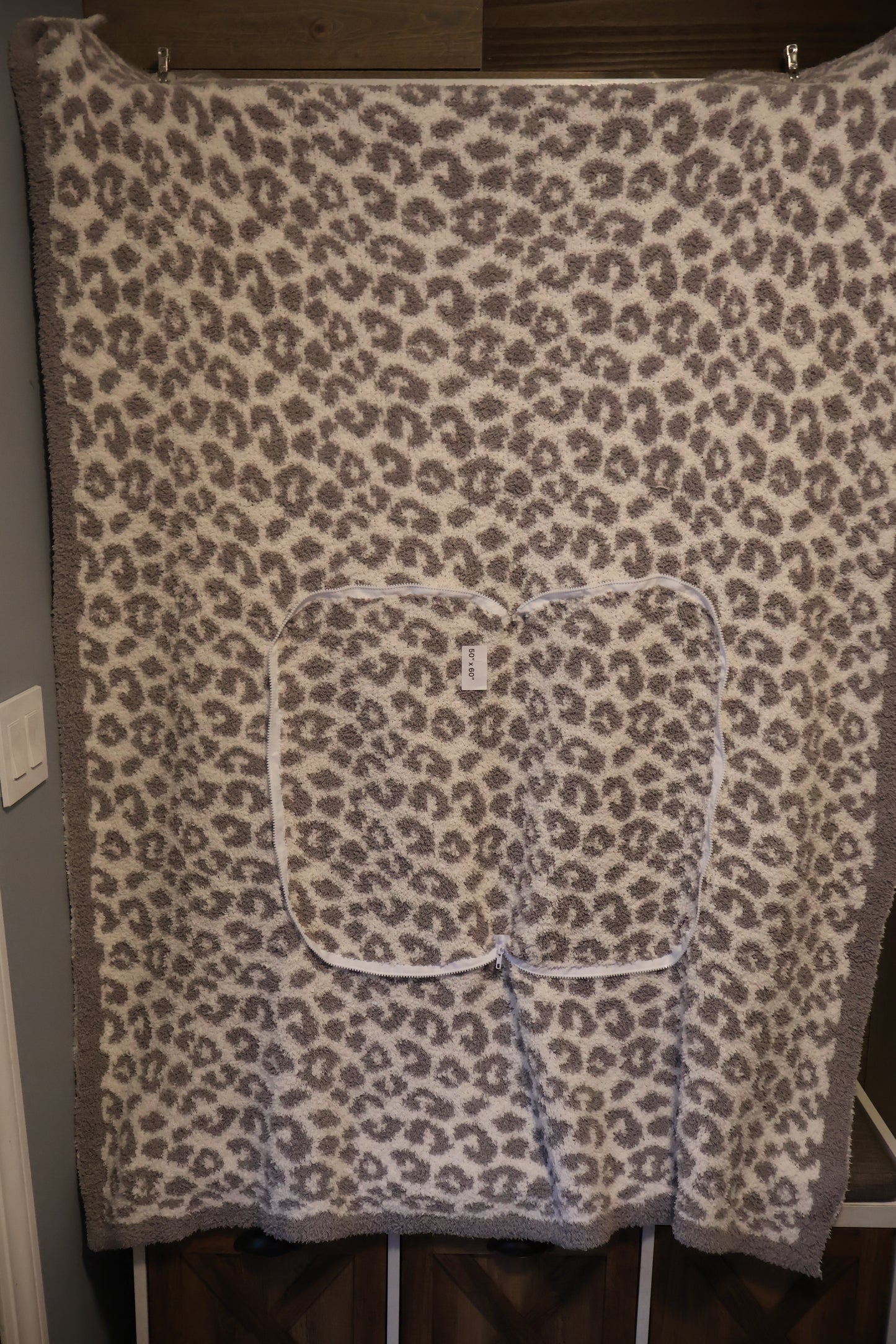 Gray Cheetah Blanket Pillow (50x60)