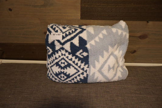 Blue Aztec Blanket Pillow (50x60)