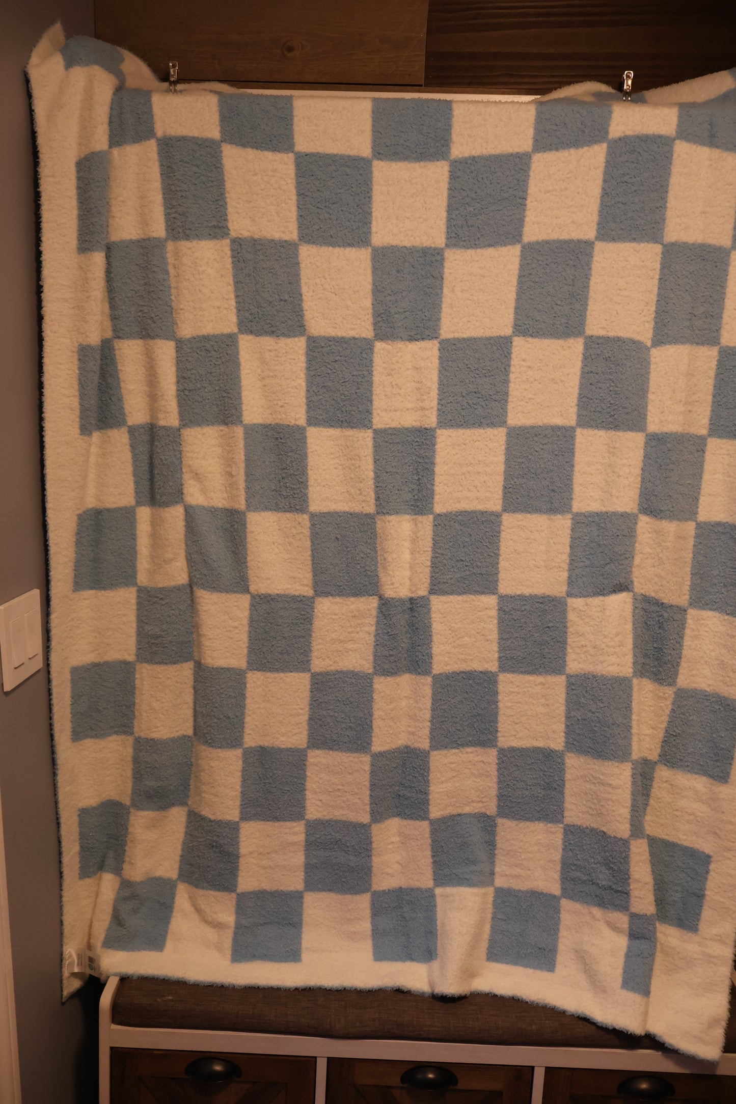 Blue Checker Blanket Pillow (50x60)